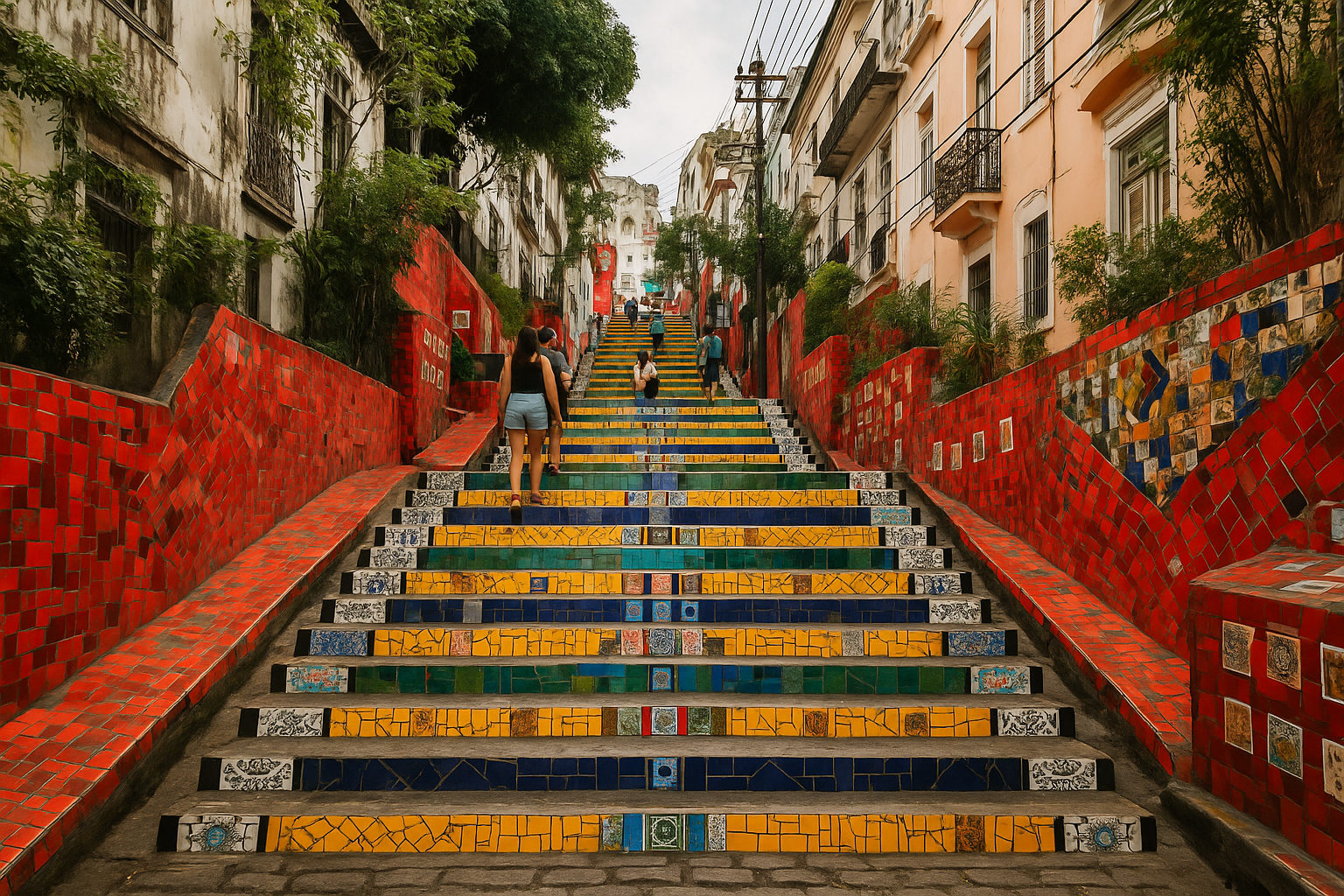 Selarón Steps mosaic staircase between Lapa and Santa Teresa