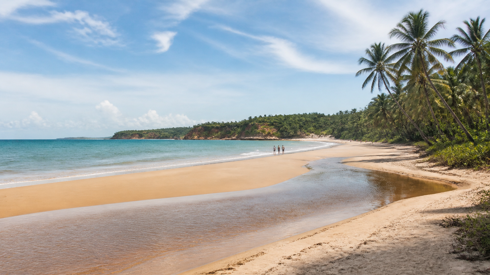 What to do in Trancoso: a first-day route that does not feel rushed 2 Palm-lined shoreline at Praia dos Nativos in Trancoso.