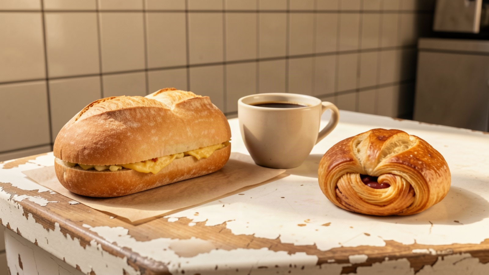 Where to Eat in Rio: Traditional Spots for Every Budget 2 Simple sandwich, coffee, and pastry on an old-style café counter.