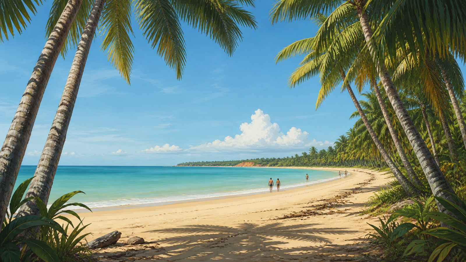 What to do in Trancoso: a first-day route that does not feel rushed 3 Sandy shore and coconut palms at Praia dos Coqueiros in Trancoso.