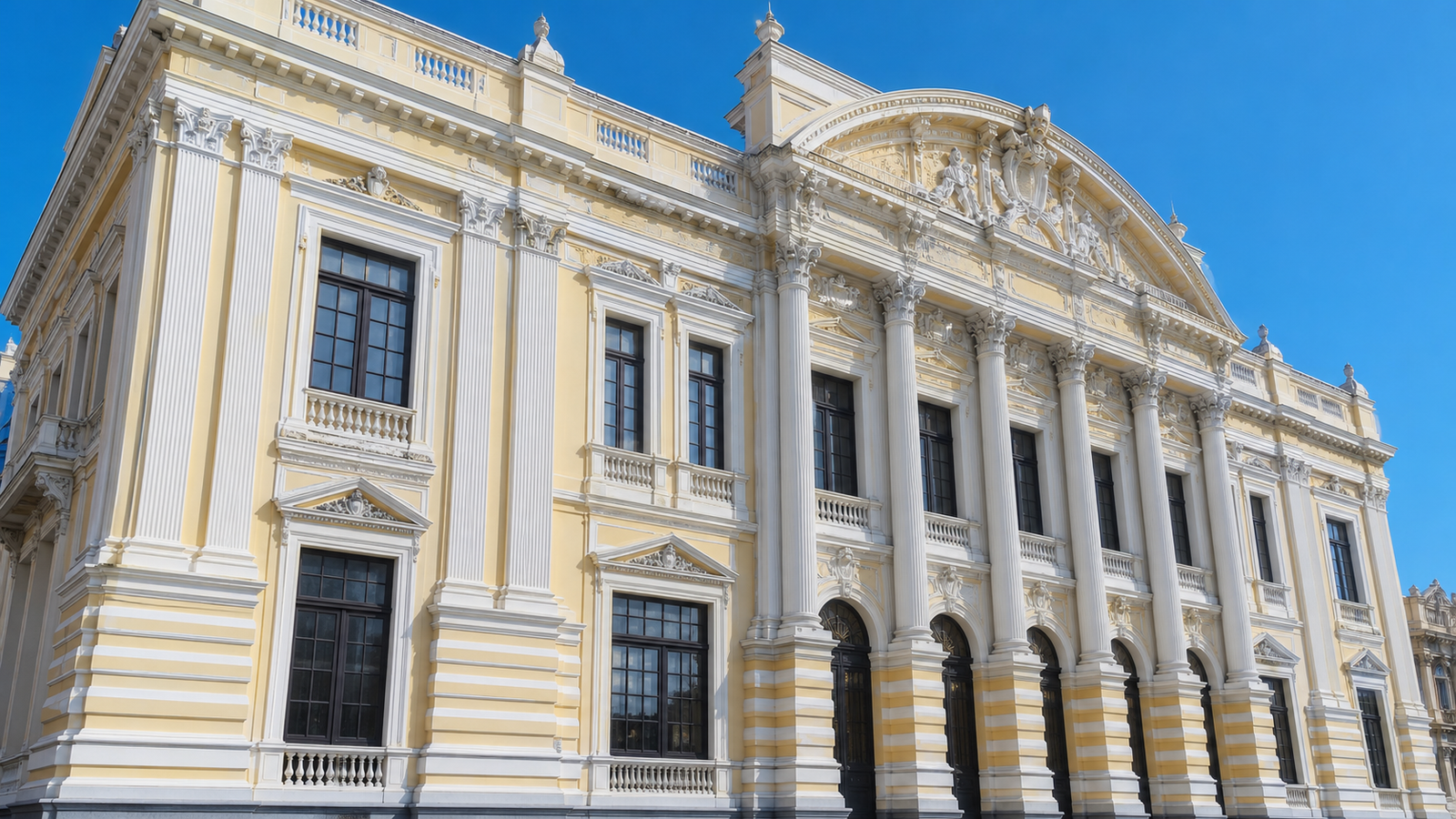 A grand neoclassical building in Jaraguá