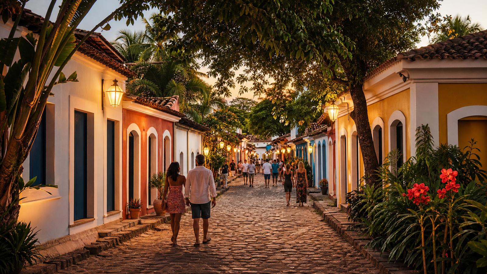 What to do in Arraial d’Ajuda: a first-day route that actually flows 3 Illustrative image of a cobbled pedestrian street in Arraial d'Ajuda