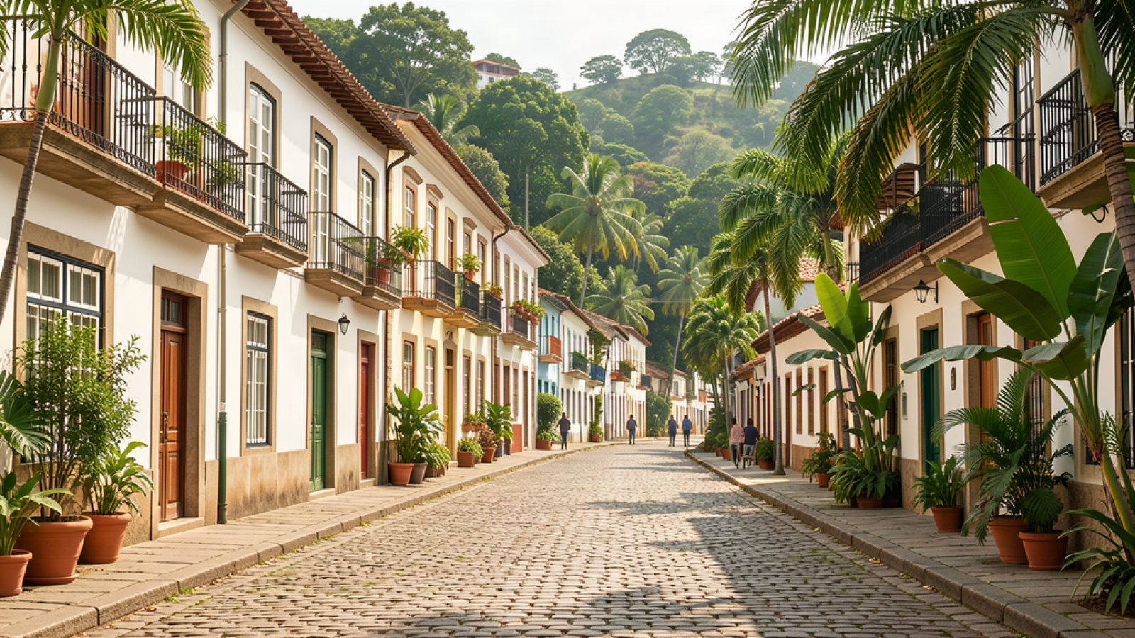 Santa Teresa, Rio de Janeiro: What to See, Where to Walk, and How to Do It Safely 4 Daytime cobblestone street with colonial-style houses and tropical greenery