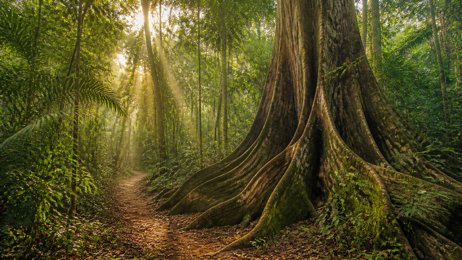 Alter do Chão Beyond the Obvious: 6 Secret River Beaches and Riverside Communities You Need to Visit 3 Monumental centuries-old giant Samauma tree with massive buttress roots in primary Amazon rainforest at FLONA Tapajos
