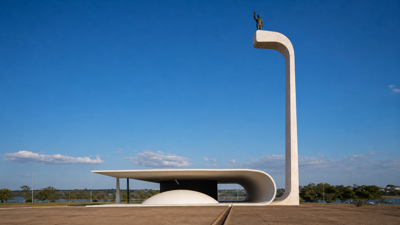 Brasília’s Monumental Axis: How to Visit Without Wasting Time or Money 4 Memorial JK modernist pavilion and pedestal on Praça do Cruzeiro in Brasília