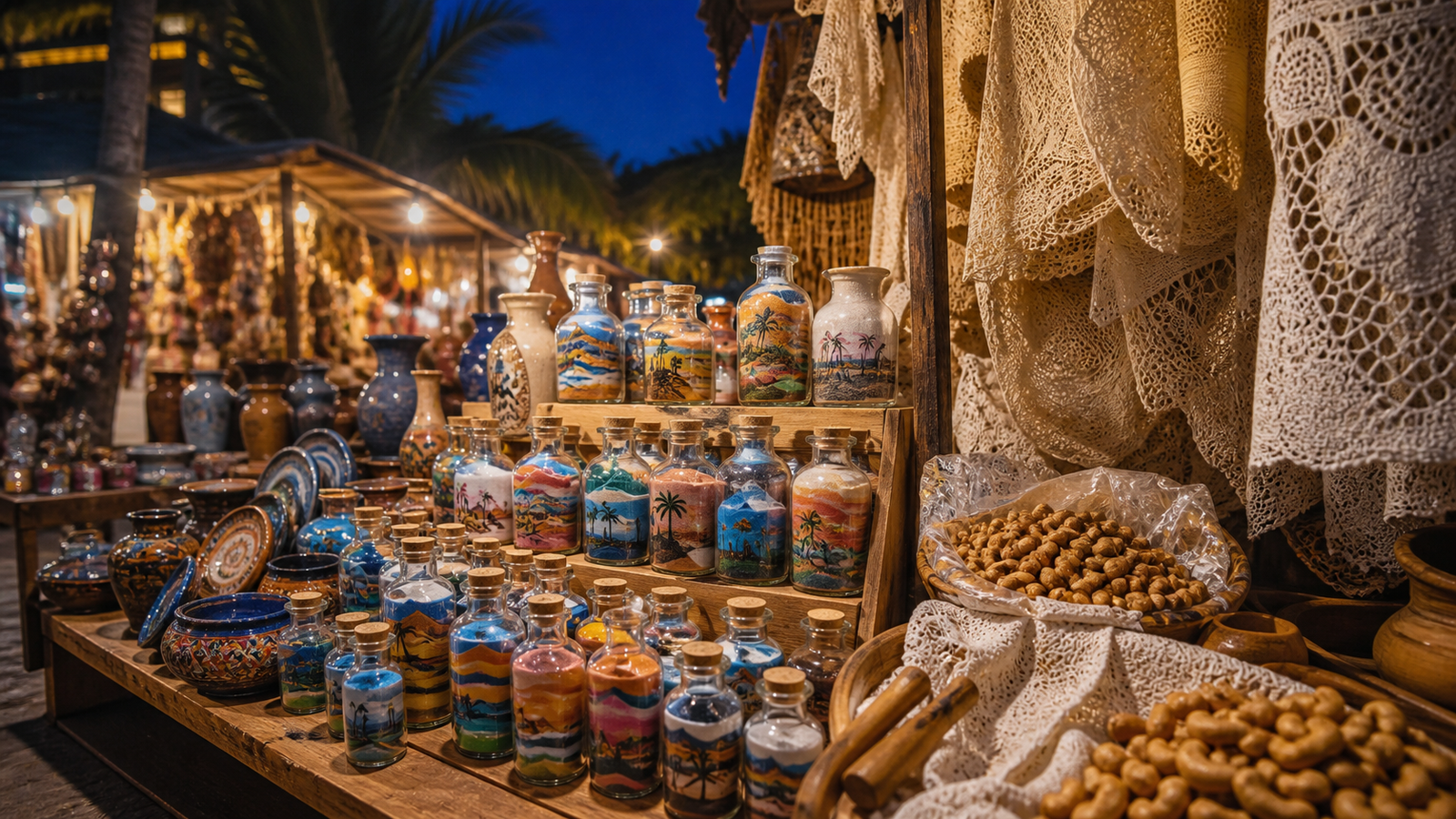 Exploring Ponta Negra: A Walkable Guide to Natal's Most Famous Beach Neighborhood 3 Craft market stalls at Feirinha de Artesanato de Ponta Negra in Natal