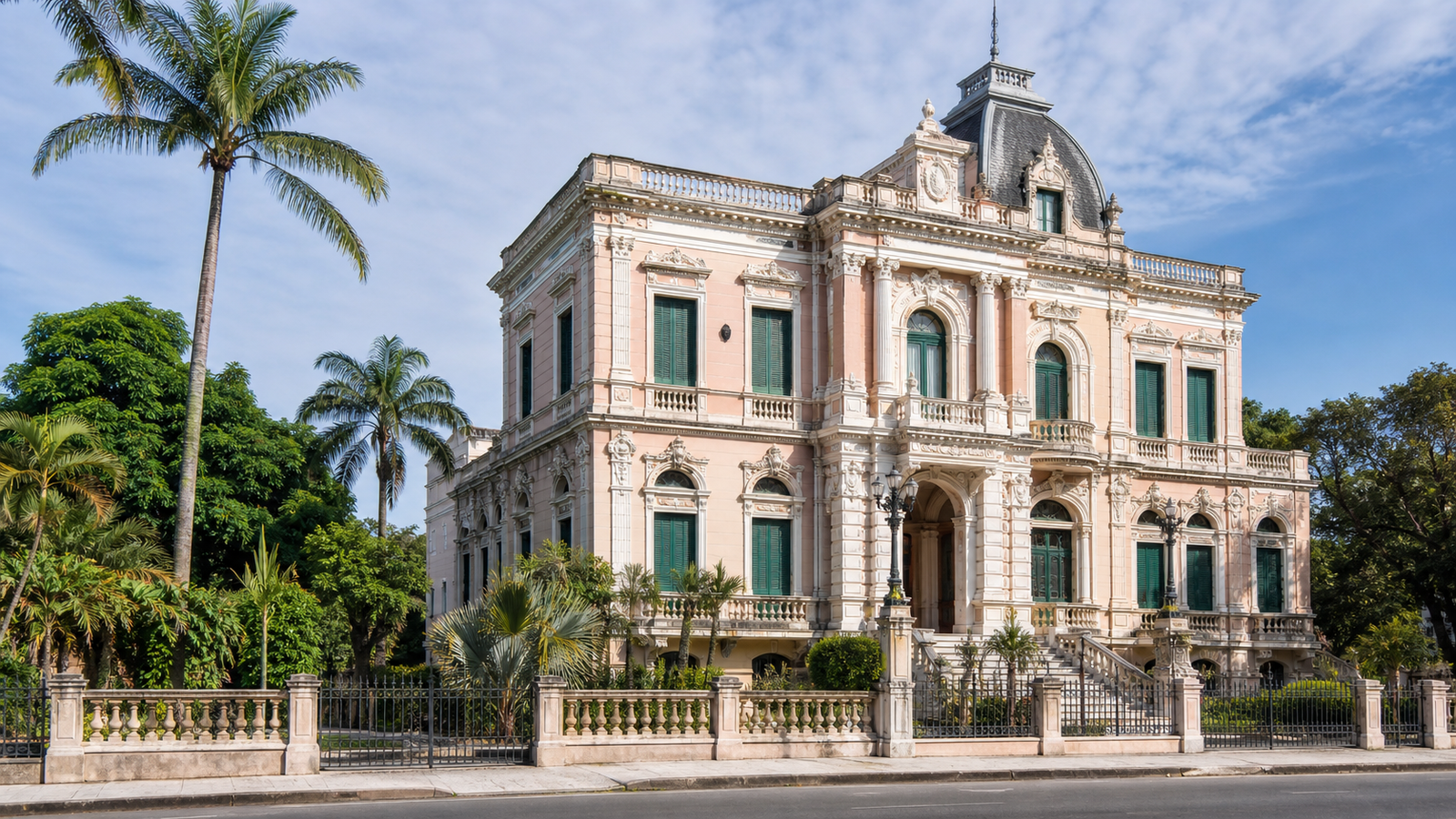 Palacio Rio Negro eclectic Belle Epoque palace facade on Avenida Sete de Setembro in Manaus