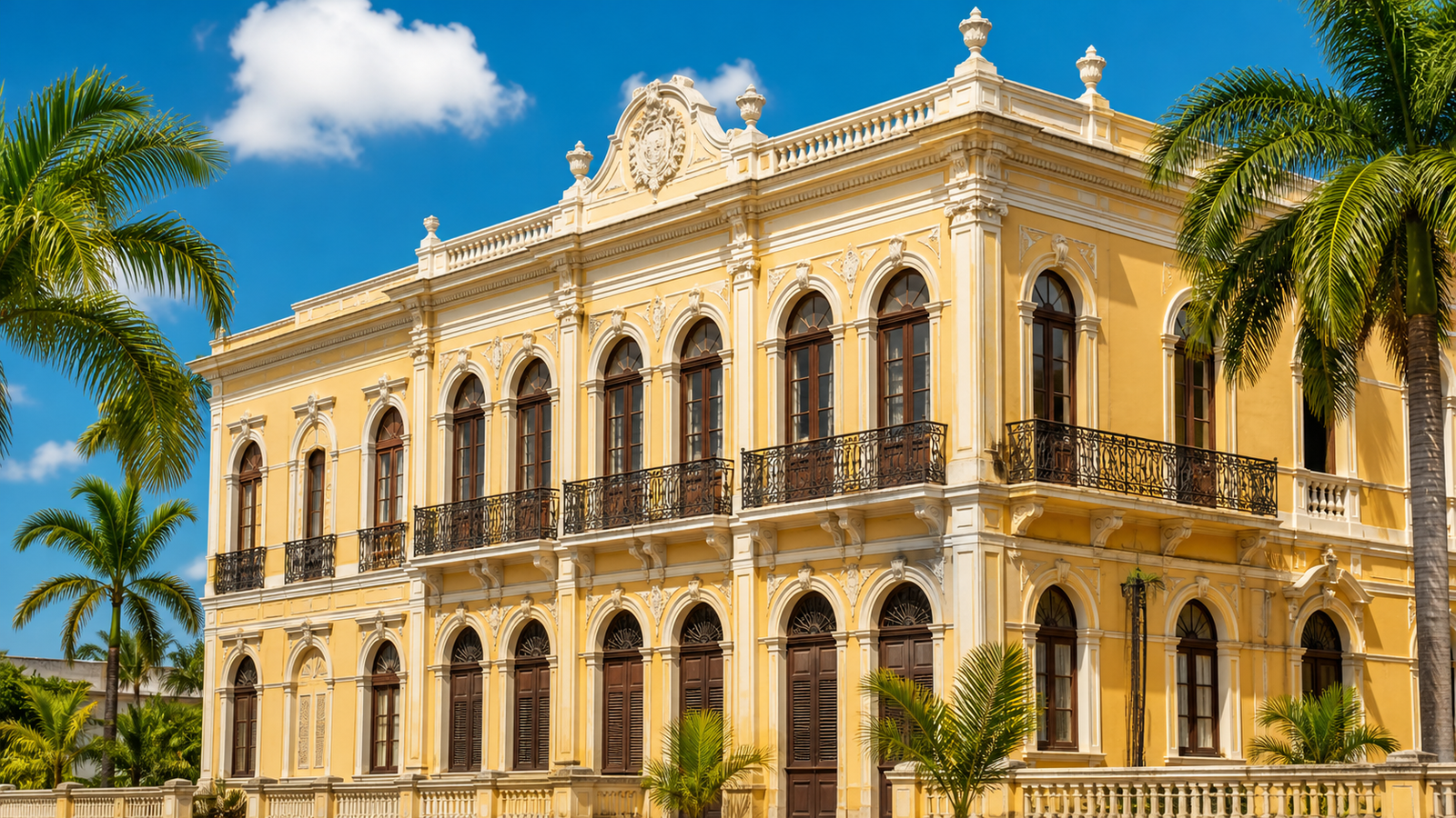 Manaus Beyond the River: 5 Unique Urban Spots You Need to Visit 3 Historic yellow neoclassical facade of Palácio Rio Negro in downtown Manaus