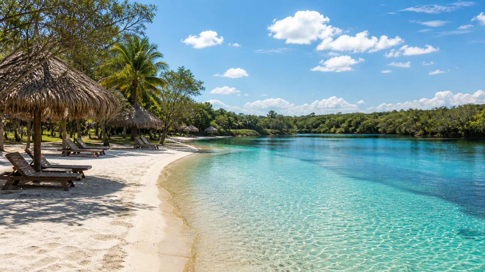 Praia da Figueira white-sand beach and crystal-clear spring-fed lagoon in Bonito Brazil