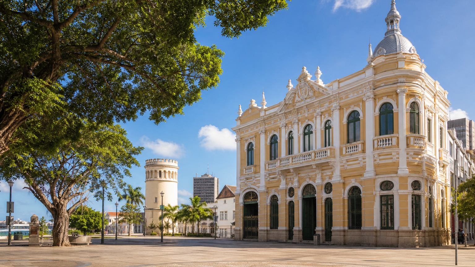 Exploring Recife Antigo: A Walkable Guide to Brazil’s Historic Port Island 4 Praça do Arsenal with Paço do Frevo and Torre Malakoff in Recife Antigo