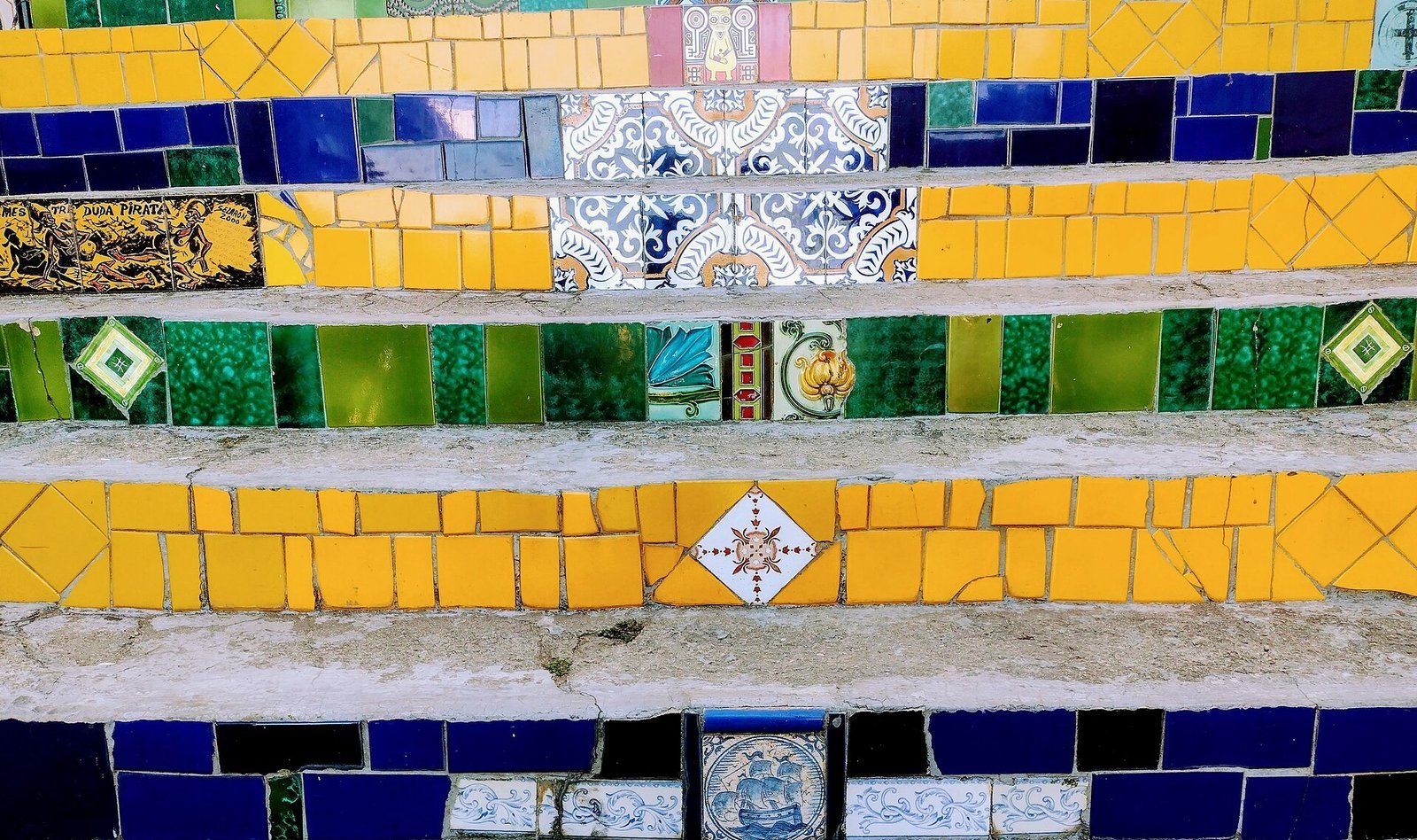 Selarón Steps covered in colorful tiles between Lapa and Santa Teresa in Rio